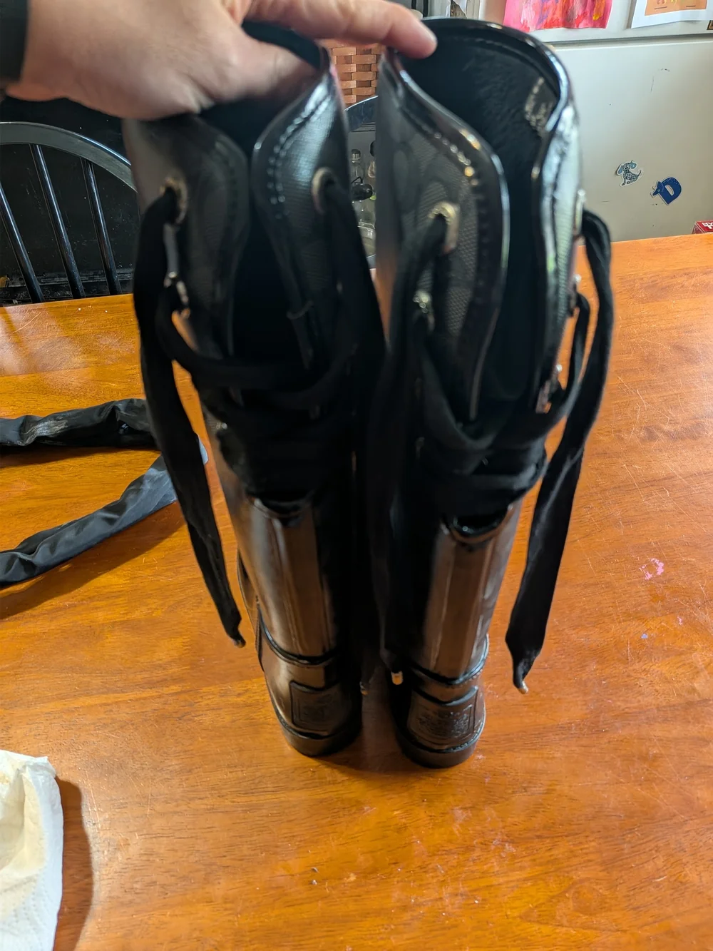 Tall Black Logo-Print Rain Boots